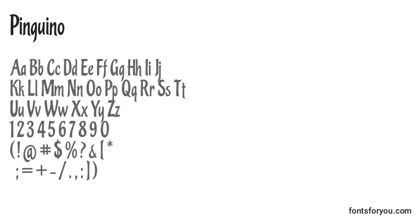 Шрифт Pinguino – алфавит, цифры, специальные символы