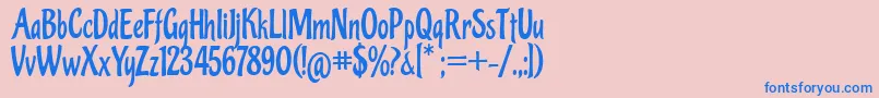 Pinguino Font – Blue Fonts on Pink Background