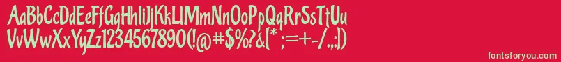 Pinguino Font – Green Fonts on Red Background