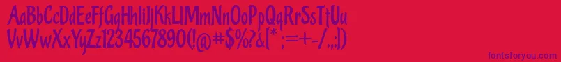 Pinguino Font – Purple Fonts on Red Background