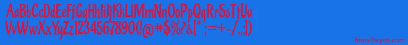 Pinguino Font – Red Fonts on Blue Background