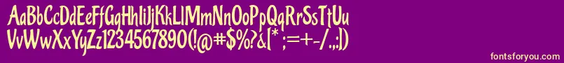 Pinguino Font – Yellow Fonts on Purple Background