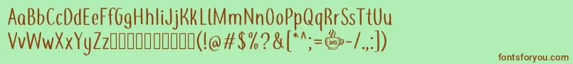 Coffee+TeademoRegular Font – Brown Fonts on Green Background