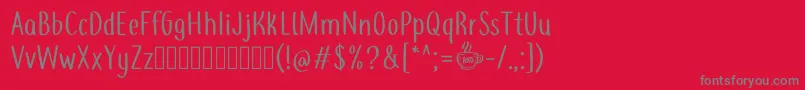 Coffee+TeademoRegular Font – Gray Fonts on Red Background