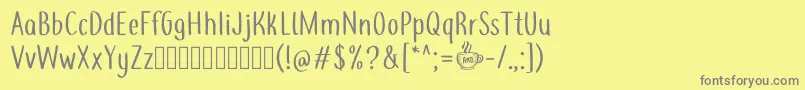 Coffee+TeademoRegular Font – Gray Fonts on Yellow Background
