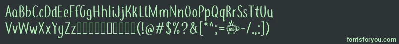 フォントCoffee+TeademoRegular – 黒い背景に緑の文字