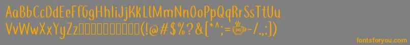 Coffee+TeademoRegular Font – Orange Fonts on Gray Background