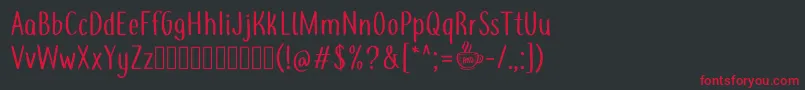 Coffee+TeademoRegular Font – Red Fonts on Black Background