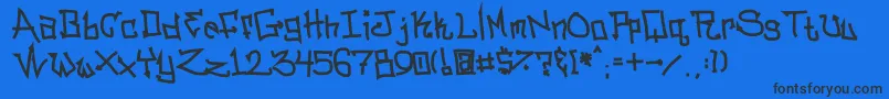 Bitcsn-Schriftart – Schwarze Schriften auf blauem Hintergrund