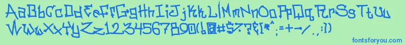 Bitcsn Font – Blue Fonts on Green Background