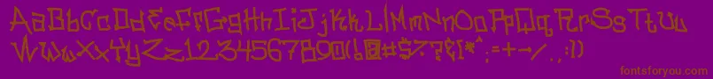 Bitcsn-fontti – ruskeat fontit violetilla taustalla