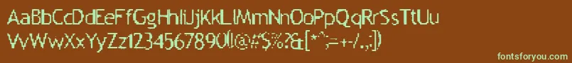 Aileenation-fontti – vihreät fontit ruskealla taustalla