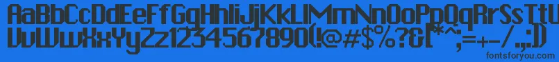 Zapatista Font – Black Fonts on Blue Background