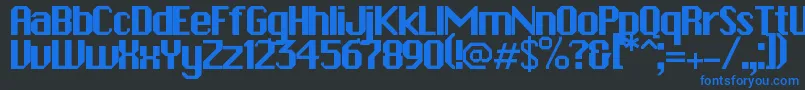 Zapatista Font – Blue Fonts on Black Background