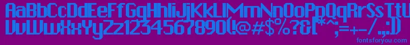 Zapatista-fontti – siniset fontit violetilla taustalla