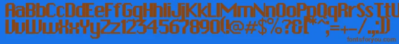 Zapatista-fontti – ruskeat fontit sinisellä taustalla