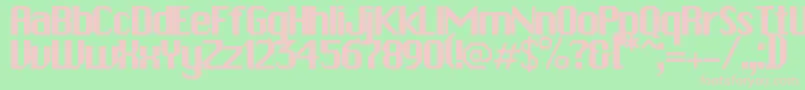 フォントZapatista – 緑の背景にピンクのフォント