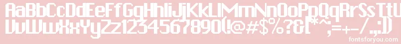 Zapatista-fontti – valkoiset fontit vaaleanpunaisella taustalla