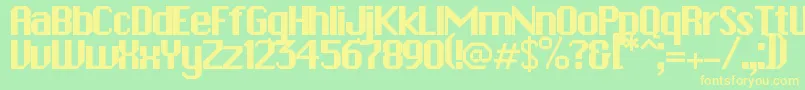 Zapatista Font – Yellow Fonts on Green Background