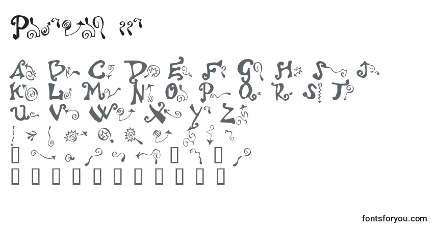 A fonte Polywog ffy – alfabeto, números, caracteres especiais