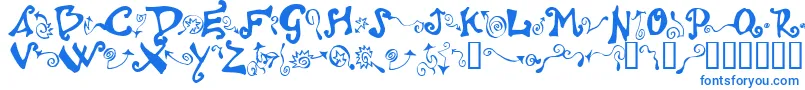 Шрифт Polywog ffy – синие шрифты на белом фоне