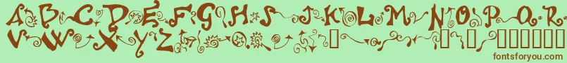 Шрифт Polywog ffy – коричневые шрифты на зелёном фоне
