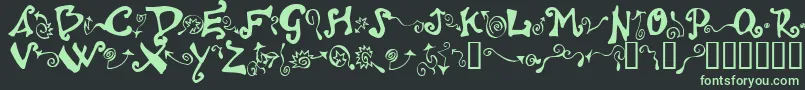Шрифт Polywog ffy – зелёные шрифты на чёрном фоне