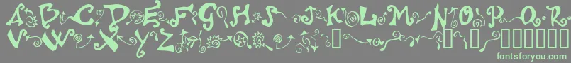 Шрифт Polywog ffy – зелёные шрифты на сером фоне