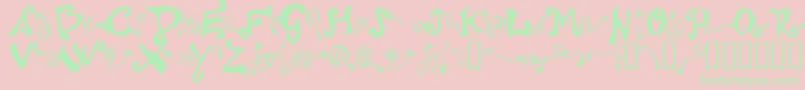 Polywog ffy Font – Green Fonts on Pink Background