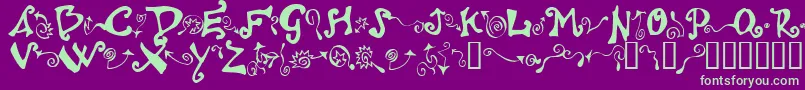 フォントPolywog ffy – 紫の背景に緑のフォント