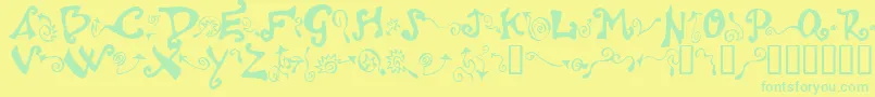 Polywog ffy Font – Green Fonts on Yellow Background
