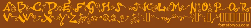 Polywog ffy Font – Orange Fonts on Brown Background