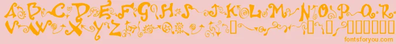 Polywog ffy Font – Orange Fonts on Pink Background