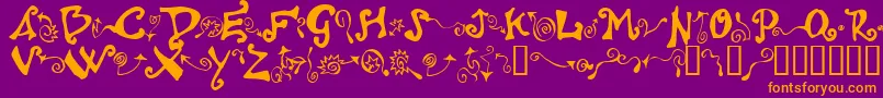 Polywog ffy Font – Orange Fonts on Purple Background