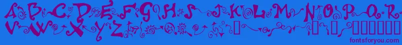Polywog ffy Font – Purple Fonts on Blue Background