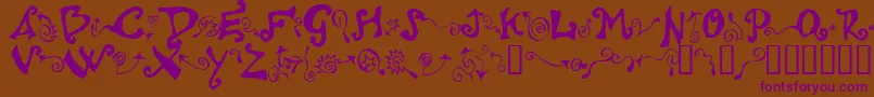 Czcionka Polywog ffy – fioletowe czcionki na brązowym tle