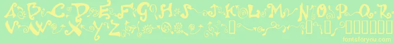 Polywog ffy-Schriftart – Gelbe Schriften auf grünem Hintergrund