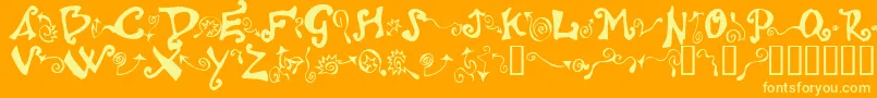 Czcionka Polywog ffy – żółte czcionki na pomarańczowym tle