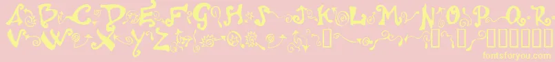 Polywog ffy Font – Yellow Fonts on Pink Background