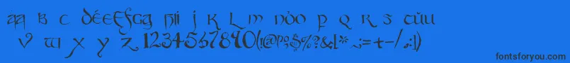 フォントParty – 黒い文字の青い背景