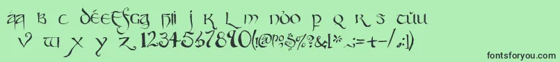 フォントParty – 緑の背景に黒い文字