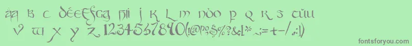 フォントParty – 緑の背景に灰色の文字