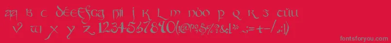 フォントParty – 赤い背景に灰色の文字