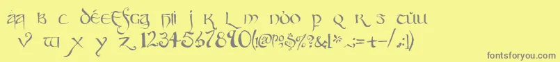 フォントParty – 黄色の背景に灰色の文字