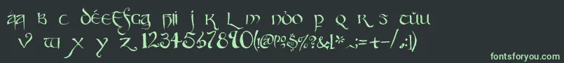 フォントParty – 黒い背景に緑の文字