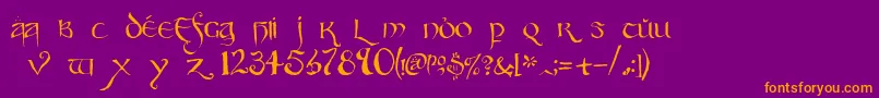 Fonte Party – fontes laranjas em um fundo violeta