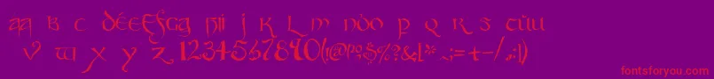 Party-Schriftart – Rote Schriften auf violettem Hintergrund