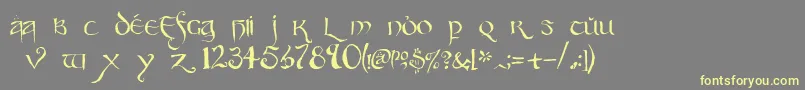 Party-Schriftart – Gelbe Schriften auf grauem Hintergrund