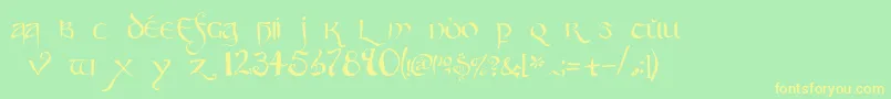 Party-fontti – keltaiset fontit vihreällä taustalla