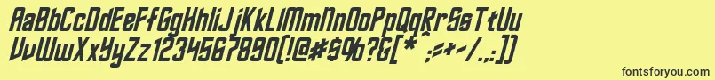 RoddenberryItalic Font – Black Fonts on Yellow Background